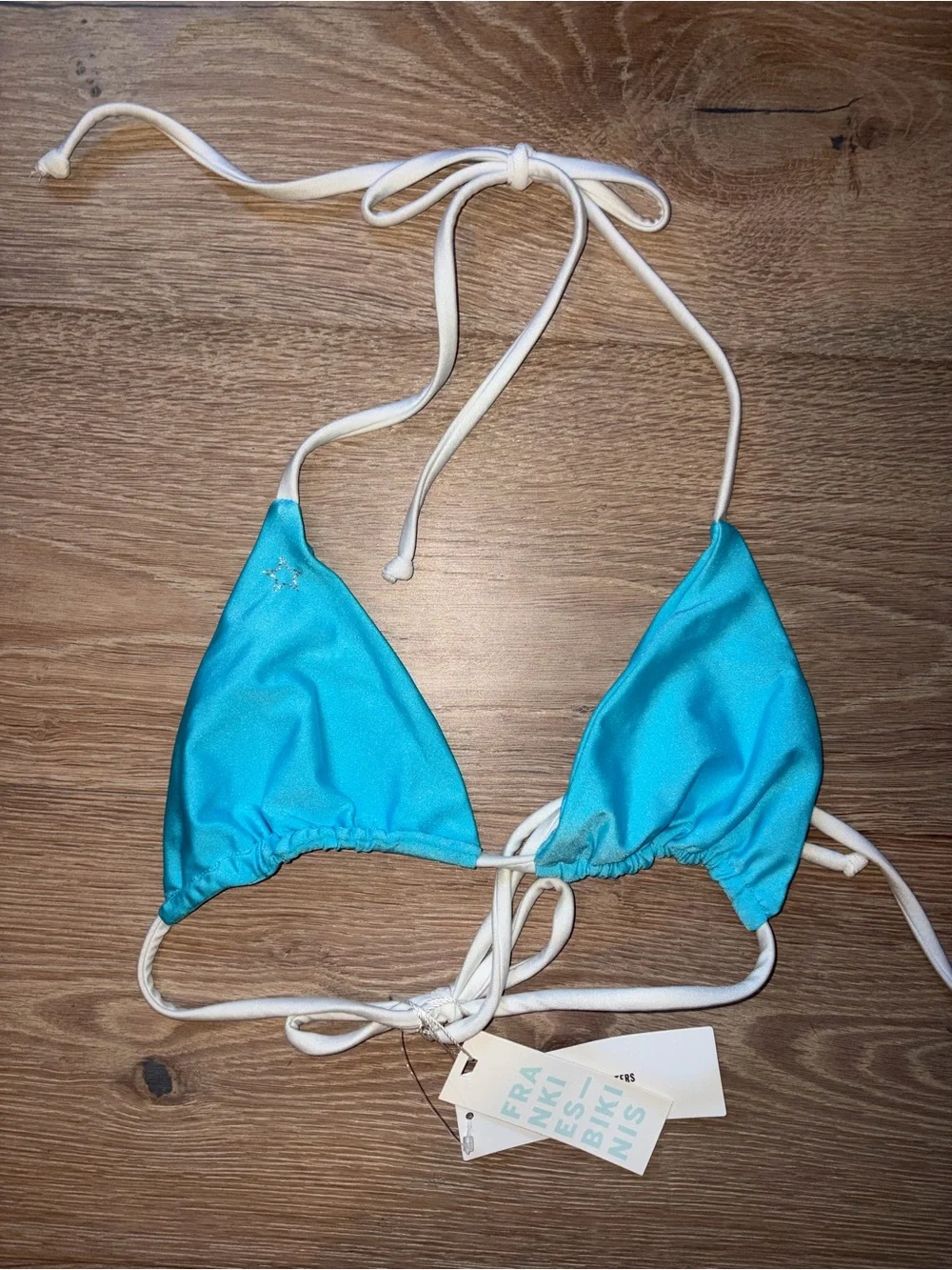 brand new frankie bikini top blue small with tags